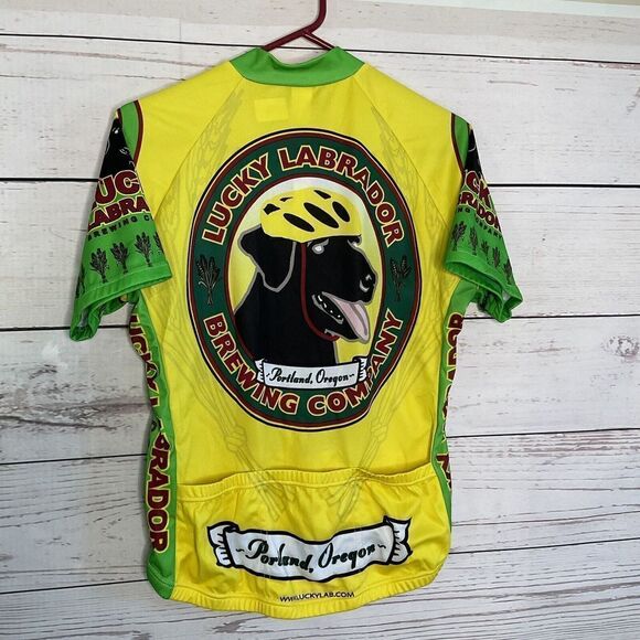 World Jerseys Men’s Cycle Jersey BIKE Shirt Size XL Green Yellow Polyester Dog** - Picture 10 of 12